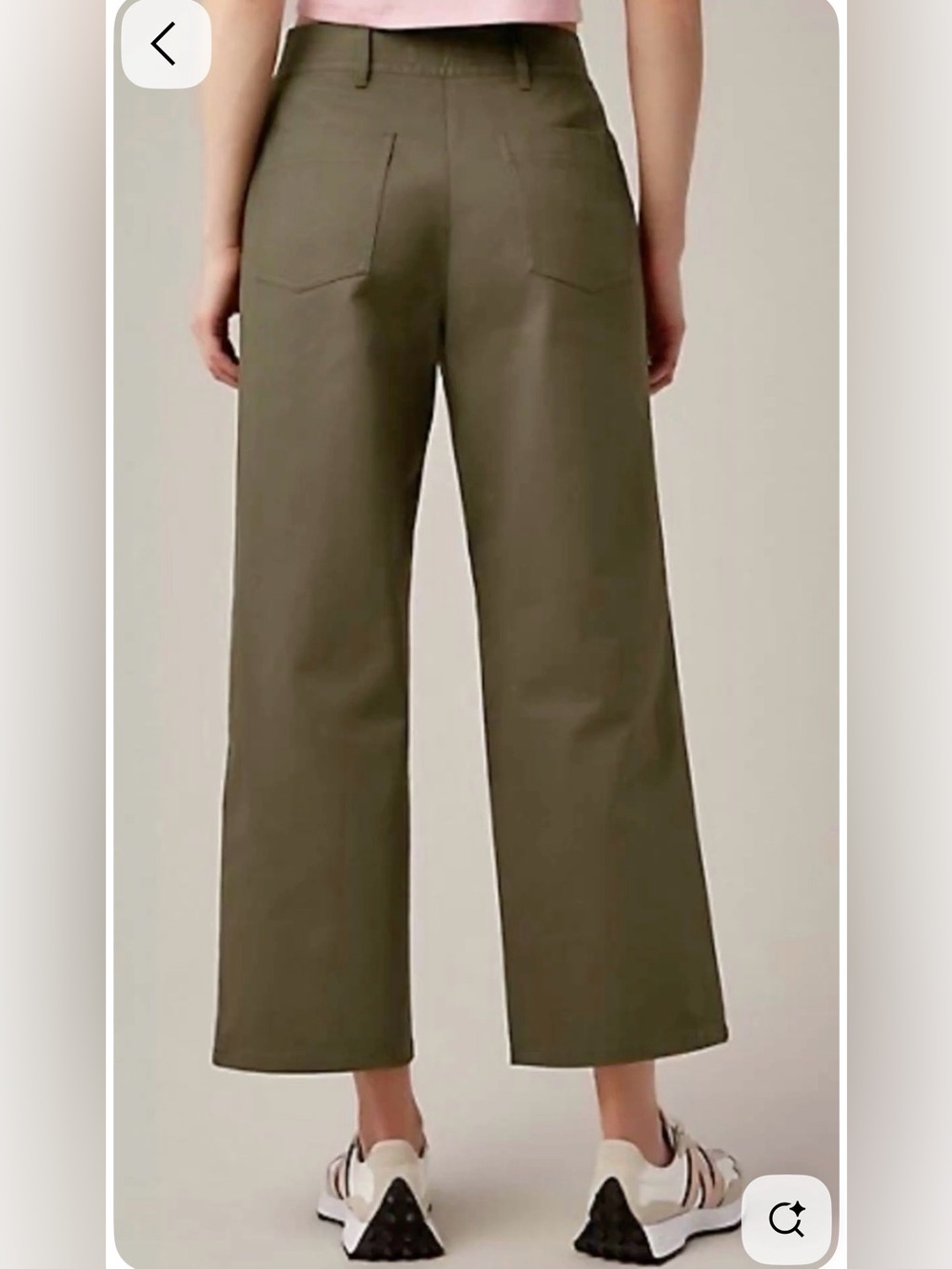 Hudson North High-Rise Wide-Leg Crop Pants in Olive Green